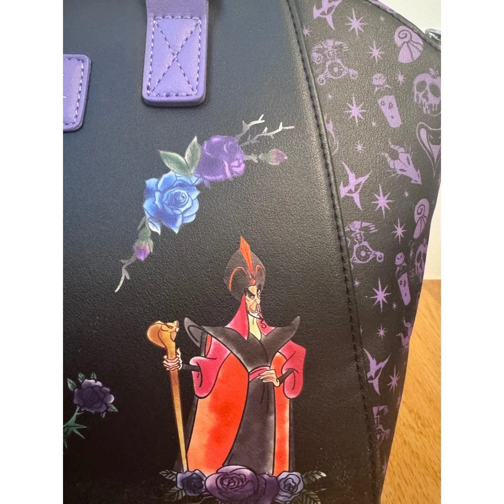 Loungefly Disney Villains Floral Icons Satchel Handbag Purse
